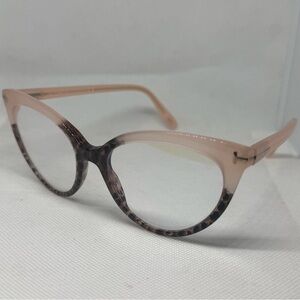 TOM FORD Blue Block Eyeglasses TF 5674-B 055 54-17 Pink Leopard CatEye Frames